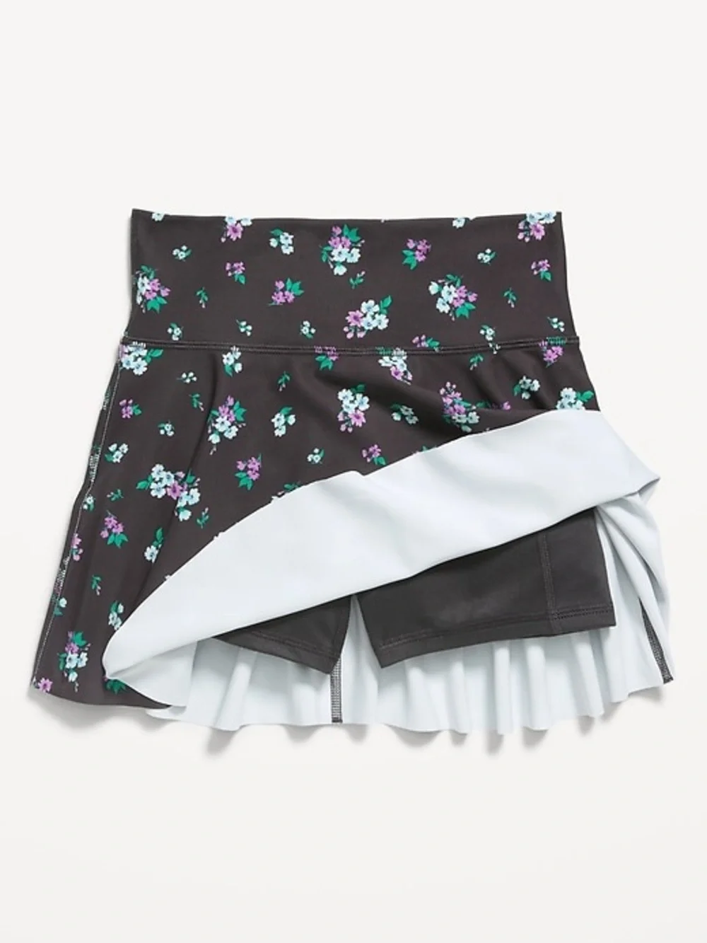 NEW‎ Girls Plus Old Navy Black Floral High-Waisted PowerSoft Skort 10-12 - NWT